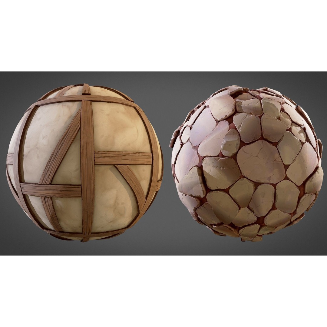 Stylized Town Textures 3D Model – PBR Materials, 2048x2048 PNG - View 19