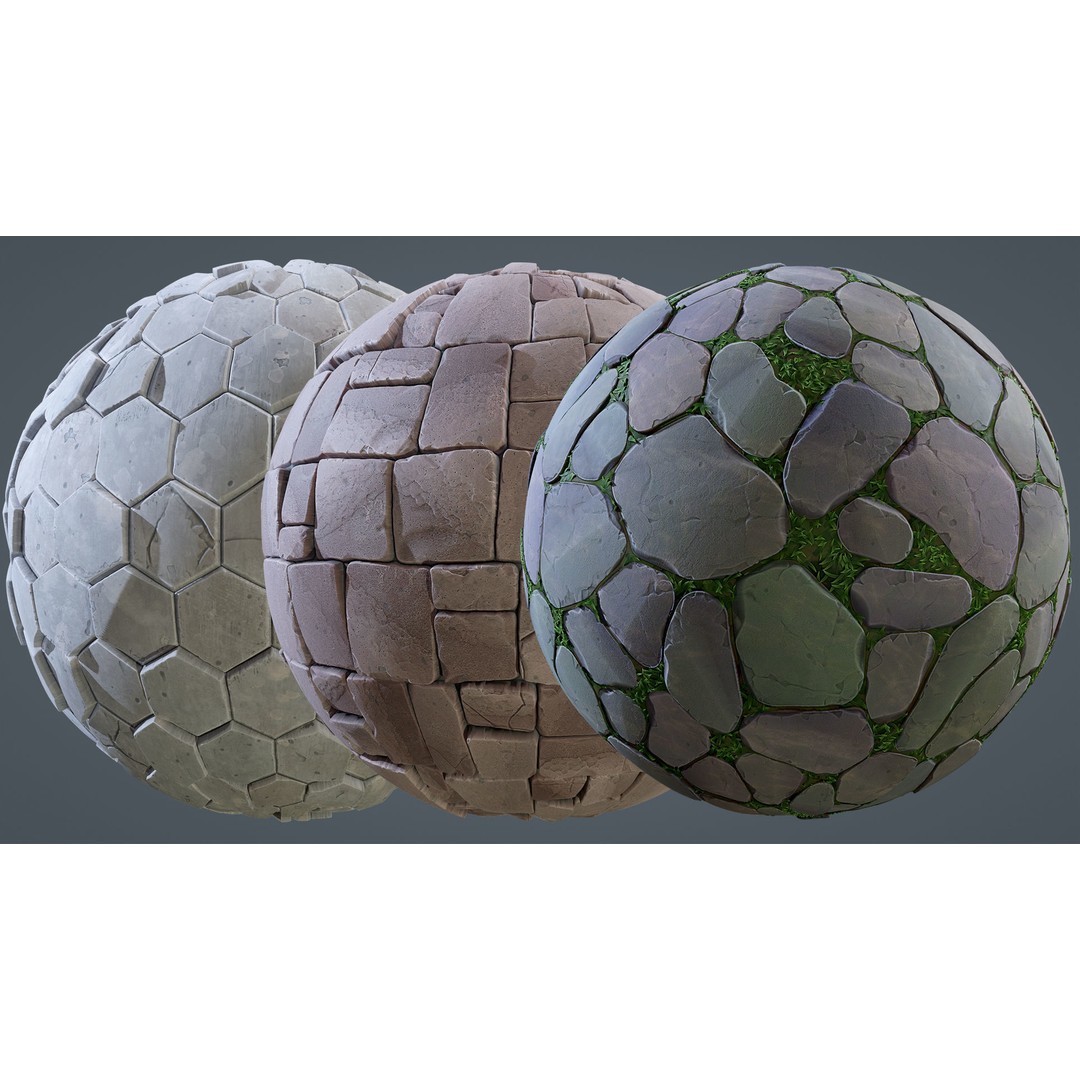 Stylized Town Textures 3D Model – PBR Materials, 2048x2048 PNG - View 26