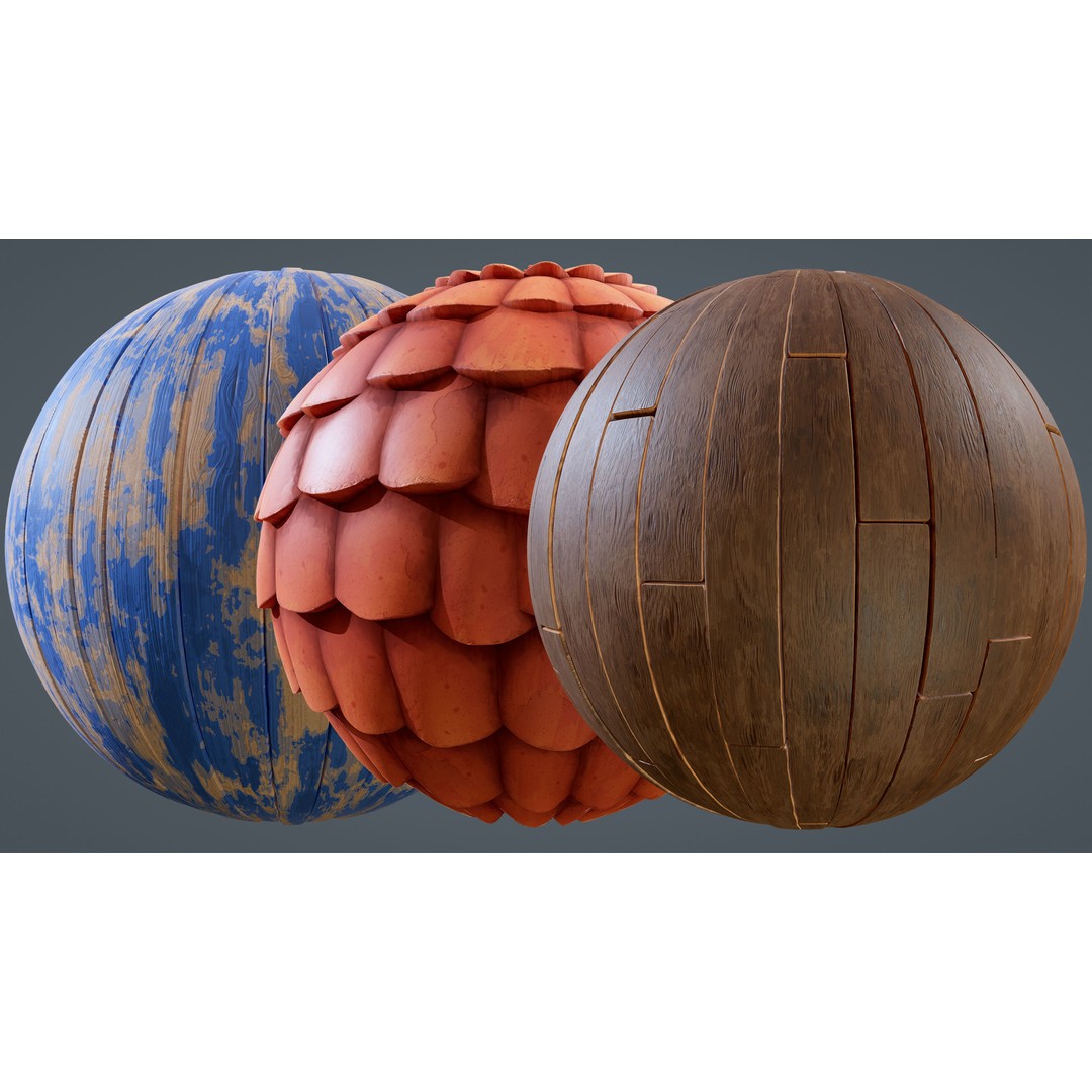 Stylized Town Textures 3D Model – PBR Materials, 2048x2048 PNG - View 28