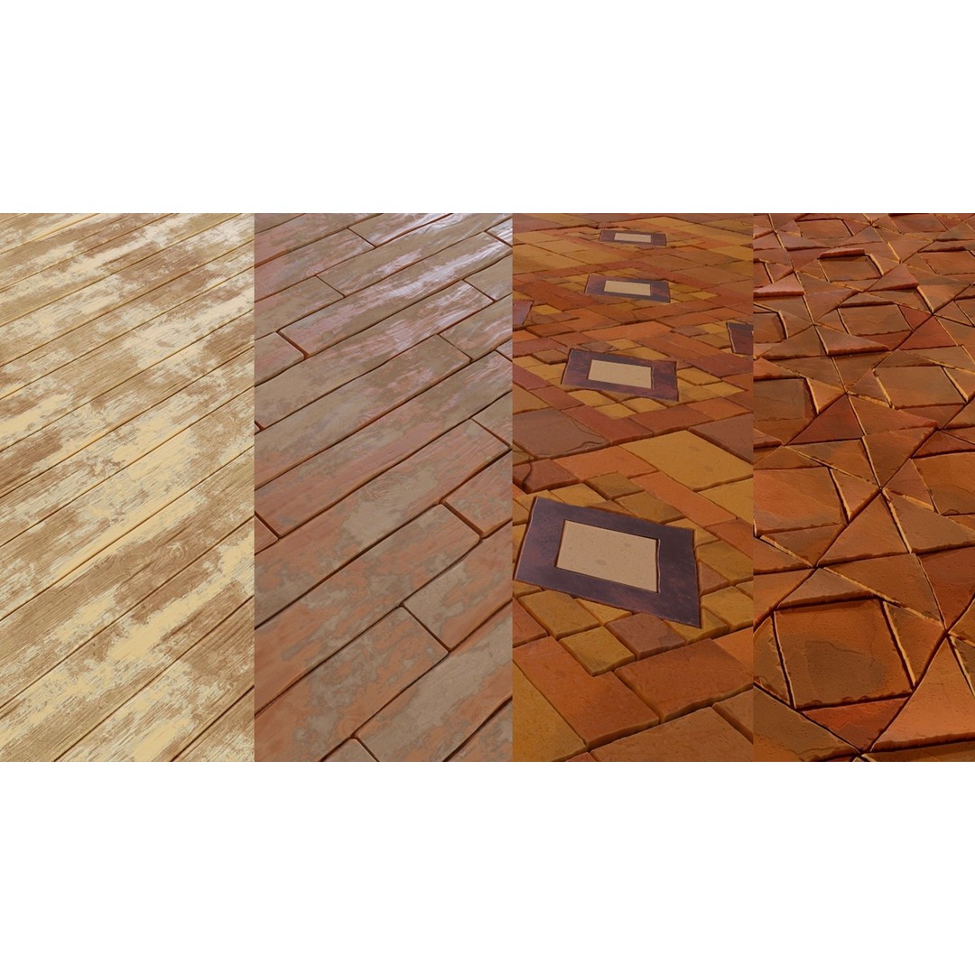 Stylized Town Textures 3D Model – PBR Materials, 2048x2048 PNG - View 7