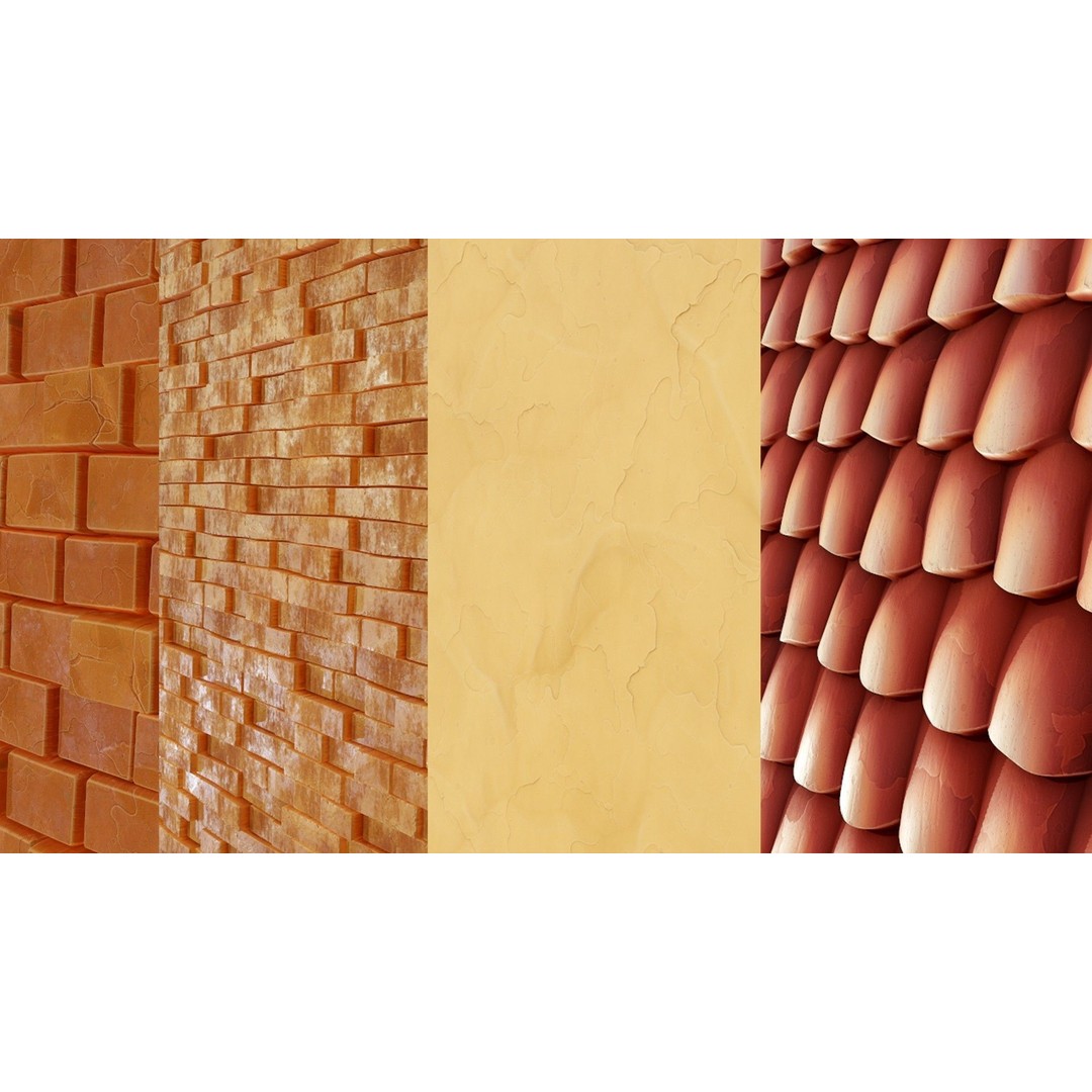 Stylized Town Textures 3D Model – PBR Materials, 2048x2048 PNG - View 8