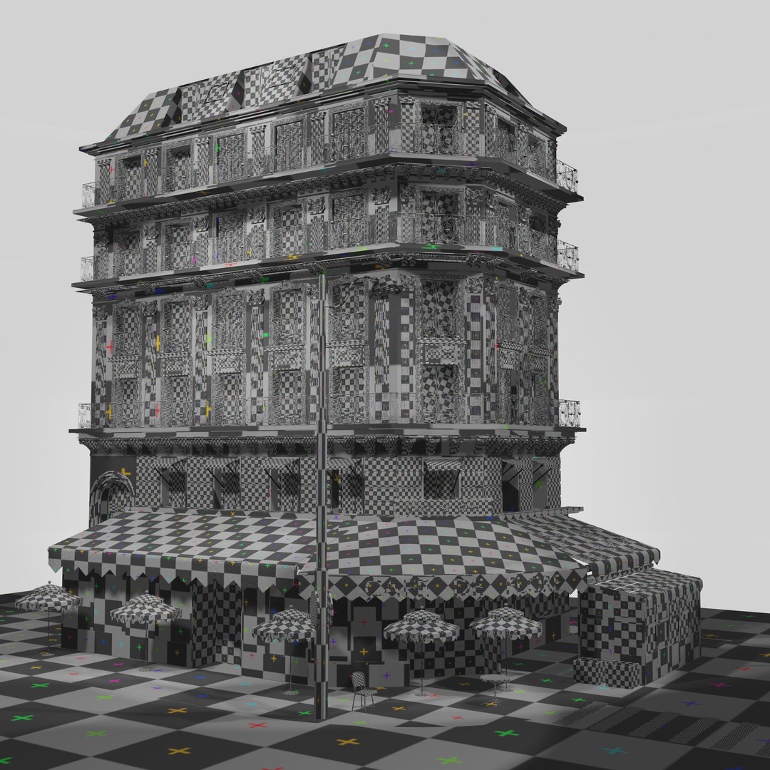 Café de Flore 3D Model – High Poly Architectural Asset, Blender, FBX - View 17