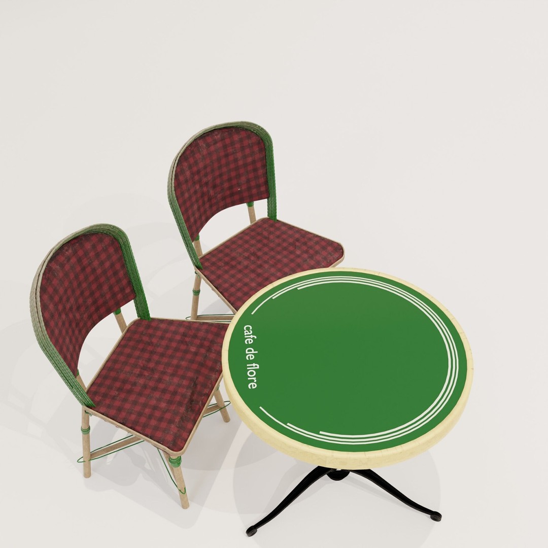 Café de Flore 3D Model – High Poly Architectural Asset, Blender, FBX - View 25