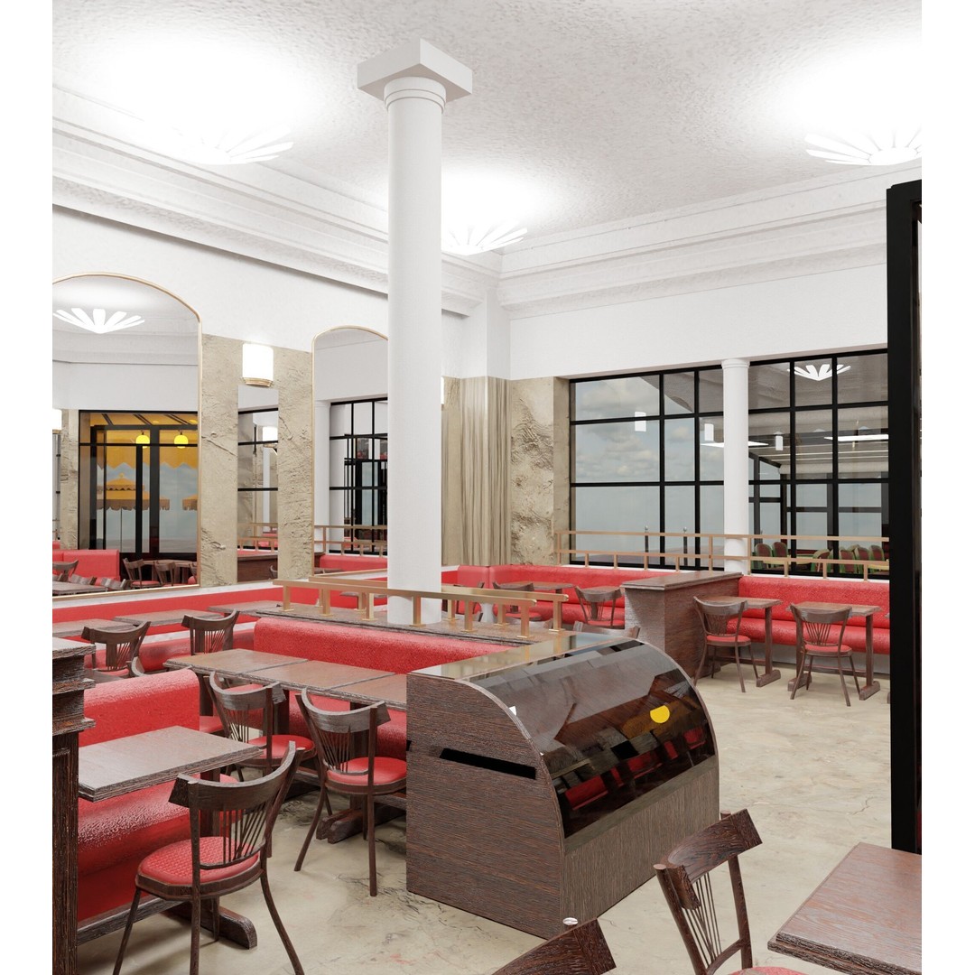 Café de Flore 3D Model – High Poly Architectural Asset, Blender, FBX - View 8