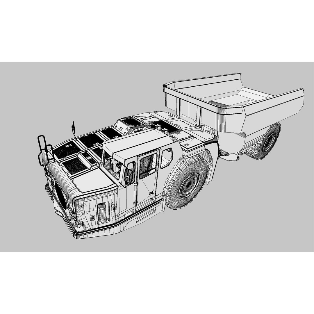 Underground Mining Truck TH663 3D Model – High Poly PBR Asset, FBX