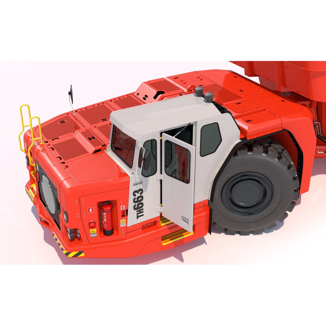 Underground Mining Truck TH663 3D Model – High Poly PBR Asset, FBX - View 16