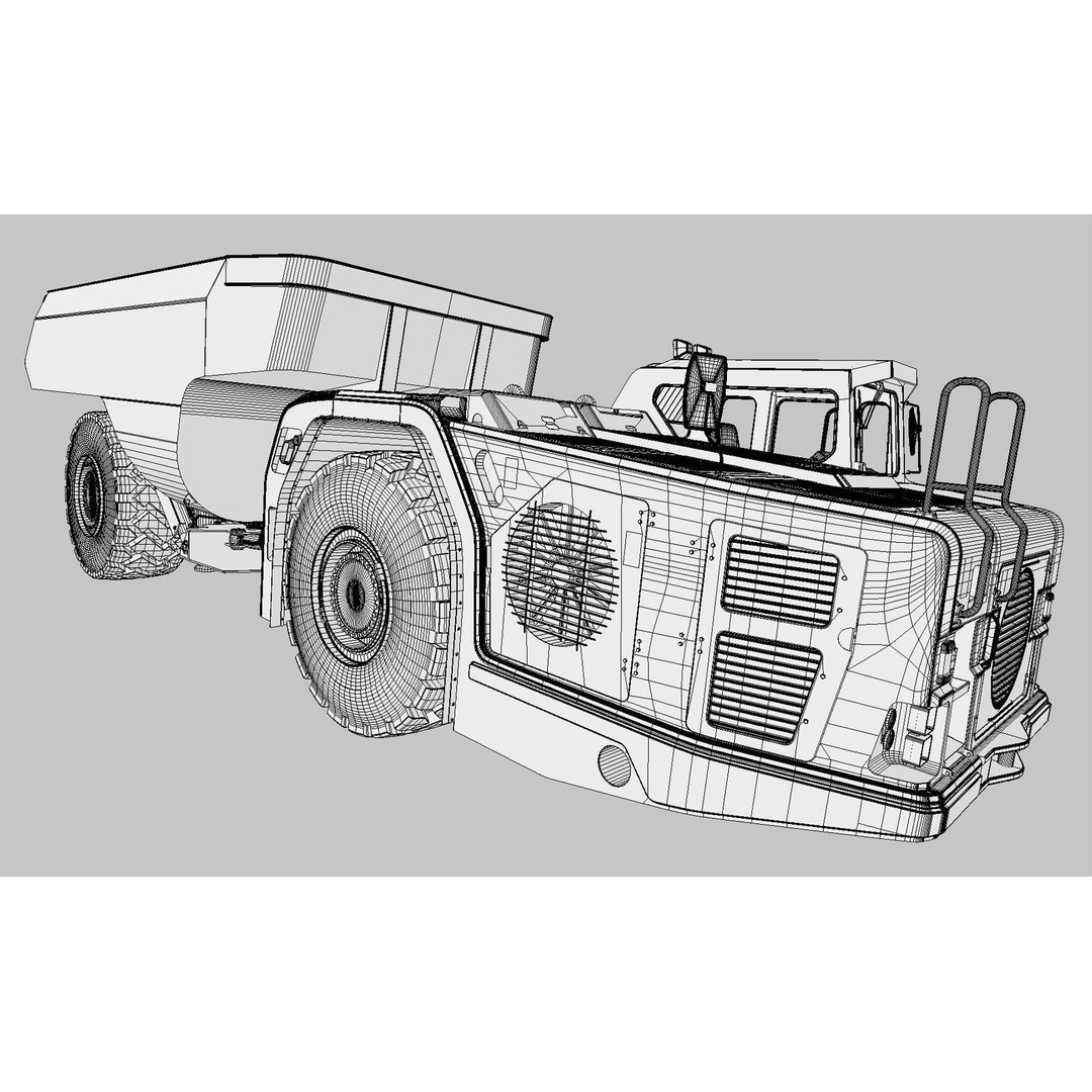 Underground Mining Truck TH663 3D Model – High Poly PBR Asset, FBX - View 19