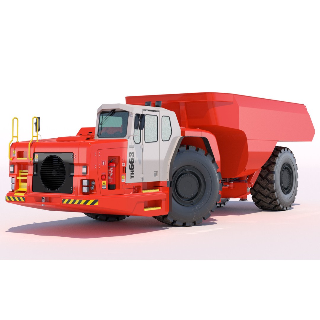 Underground Mining Truck TH663 3D Model – High Poly PBR Asset, FBX - View 3