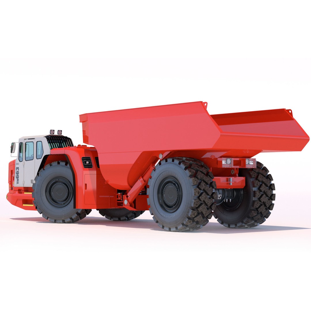 Underground Mining Truck TH663 3D Model – High Poly PBR Asset, FBX - View 6
