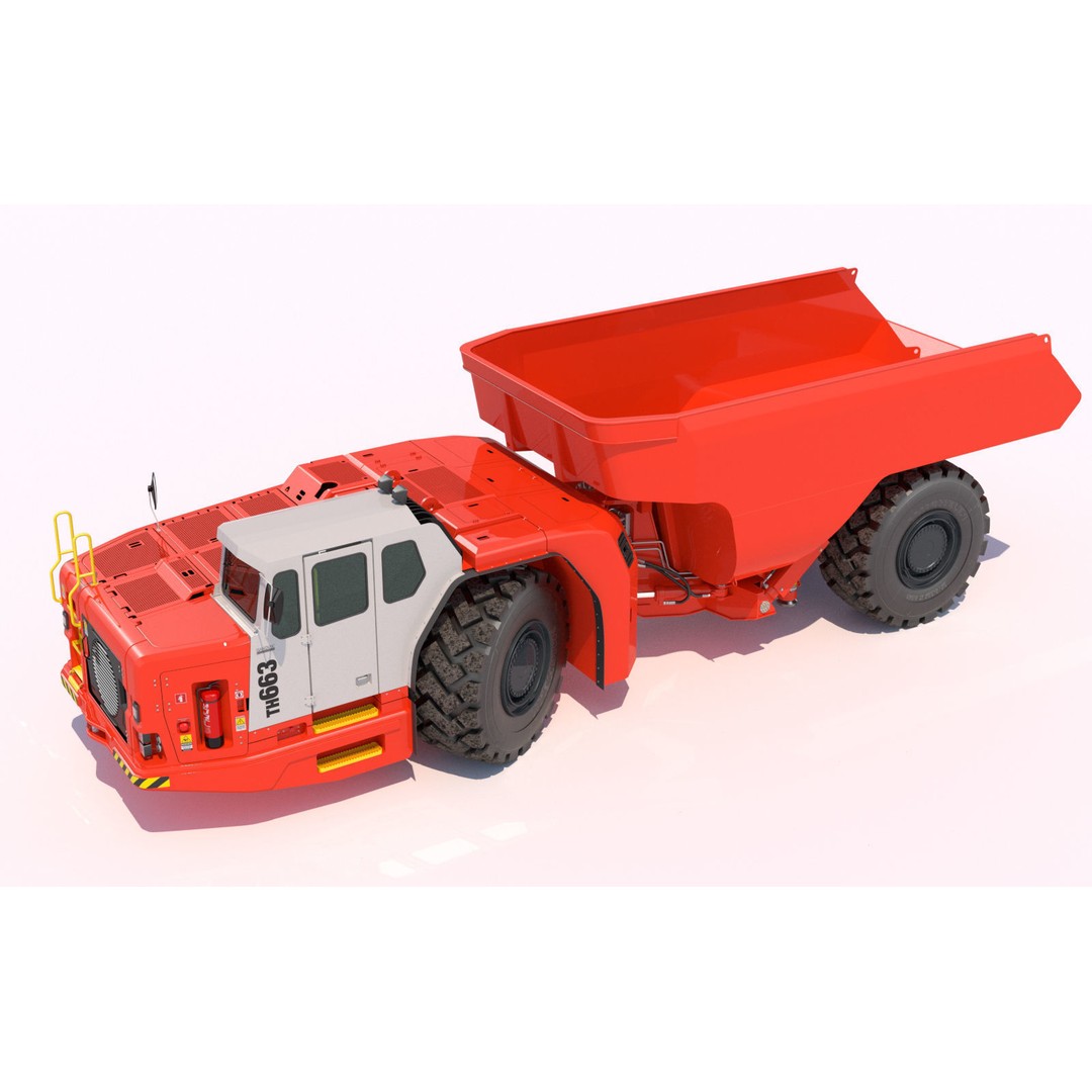 Underground Mining Truck TH663 3D Model – High Poly PBR Asset, FBX - View 8