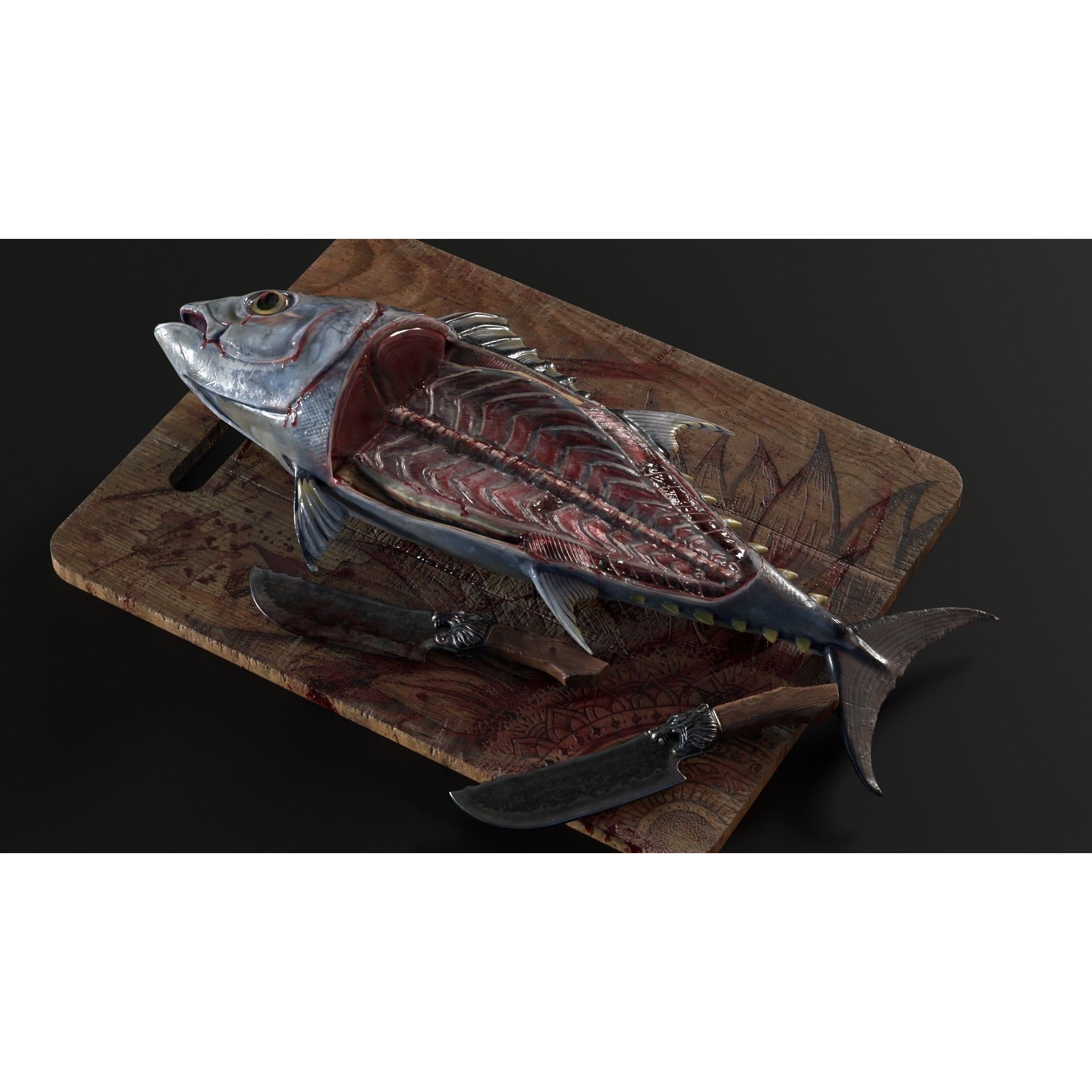 Butchered Fish Megaset - Low-Poly Game-Ready 3D Model - View 14