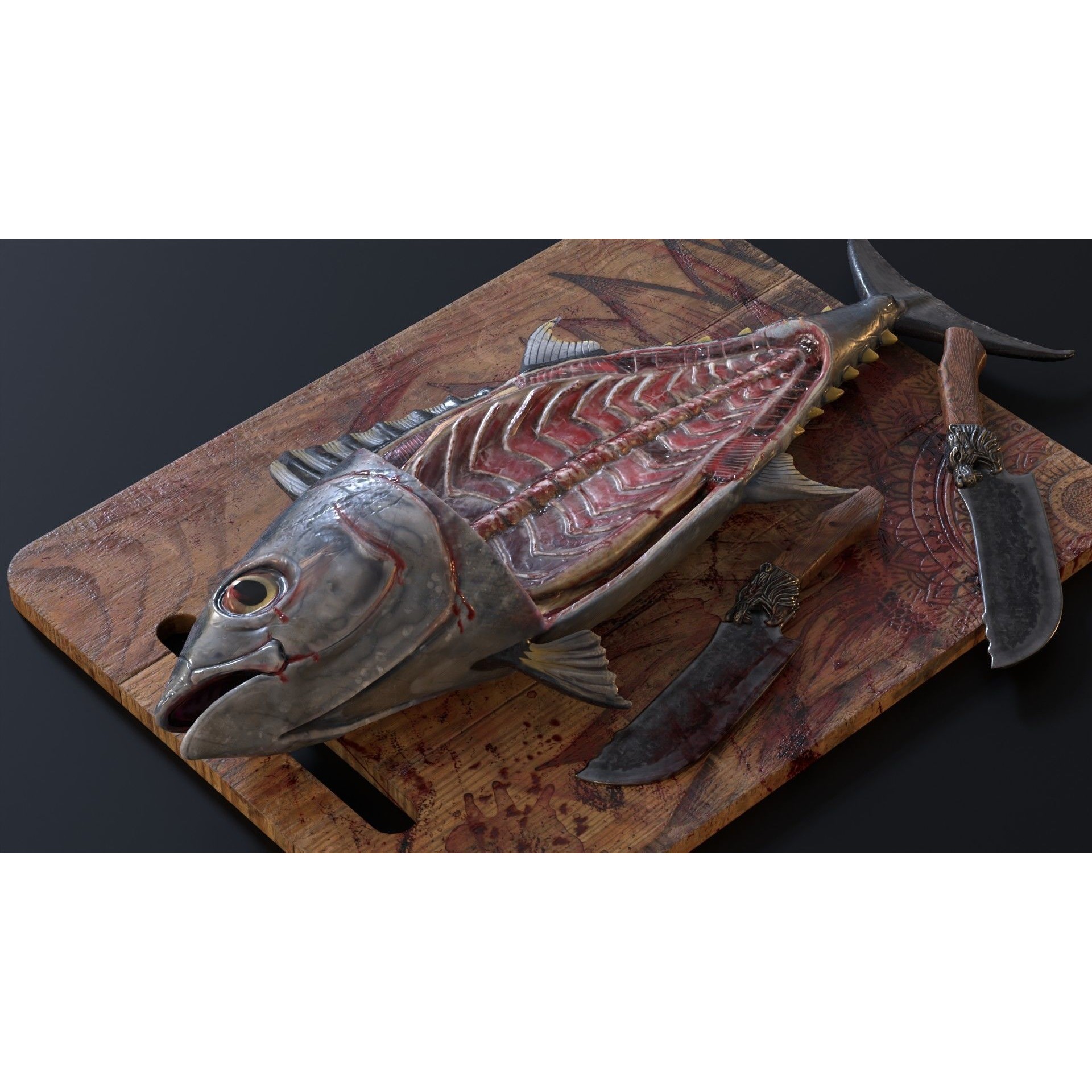 Butchered Fish Megaset - Low-Poly Game-Ready 3D Model - View 15