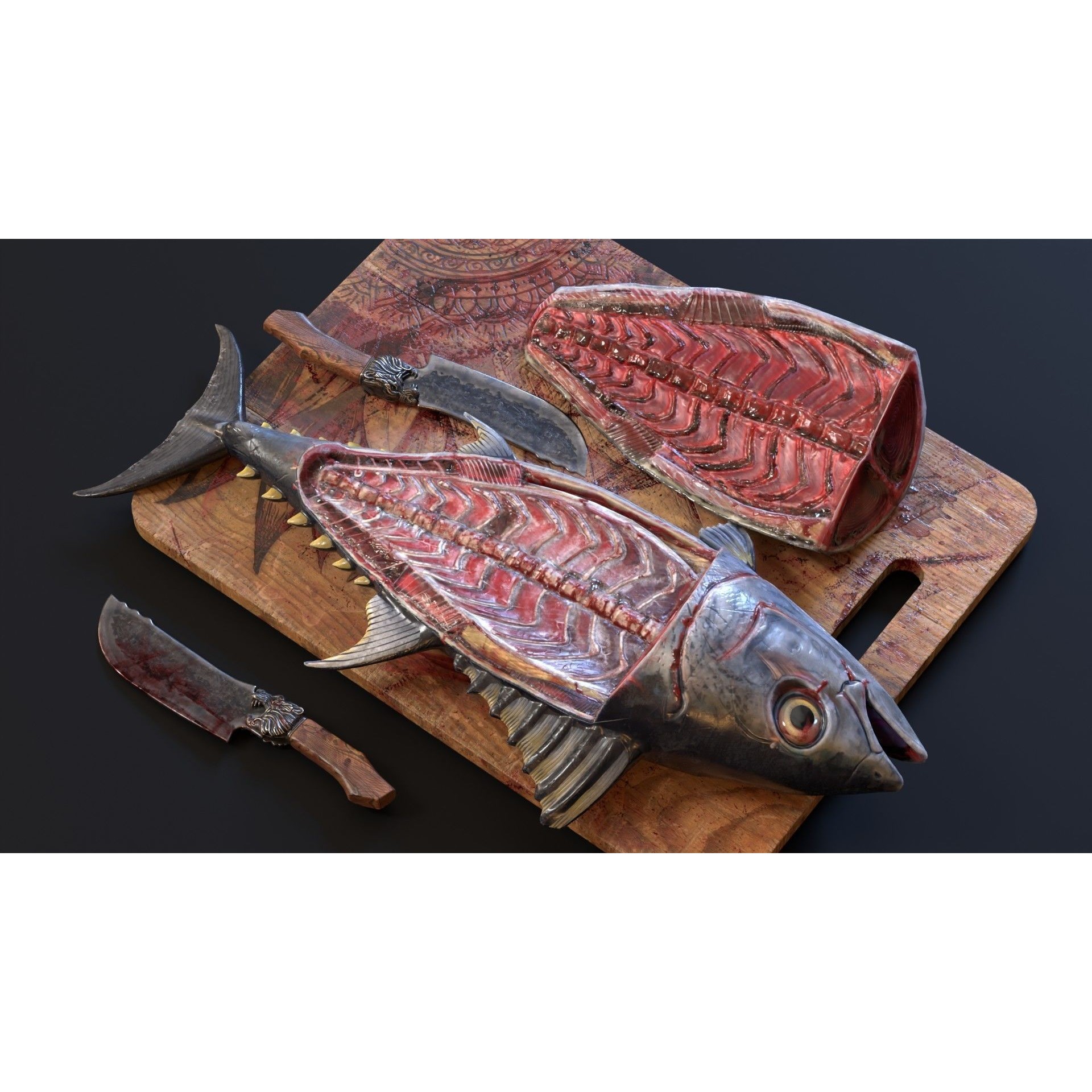 Butchered Fish Megaset - Low-Poly Game-Ready 3D Model - View 17