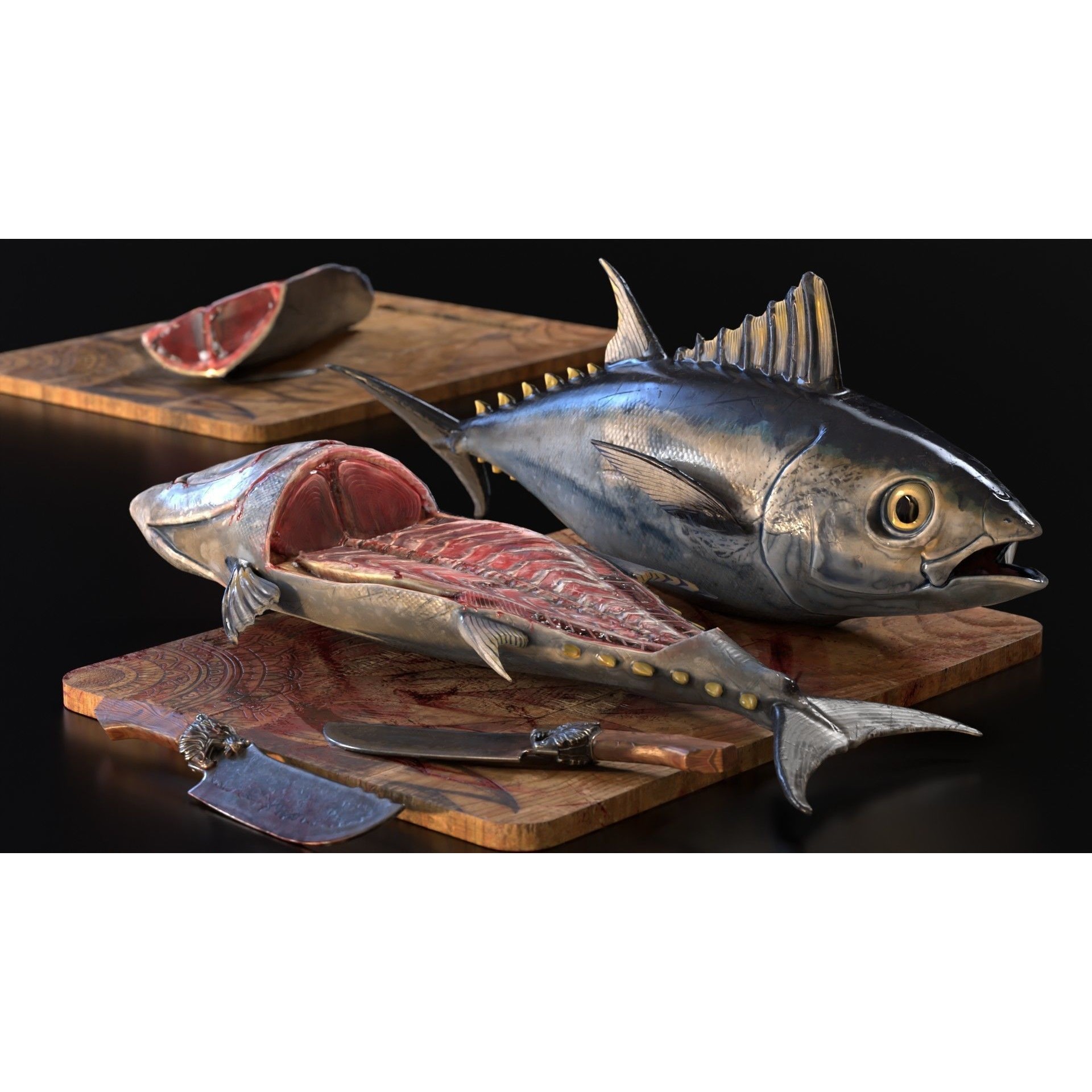 Butchered Fish Megaset - Low-Poly Game-Ready 3D Model - View 19