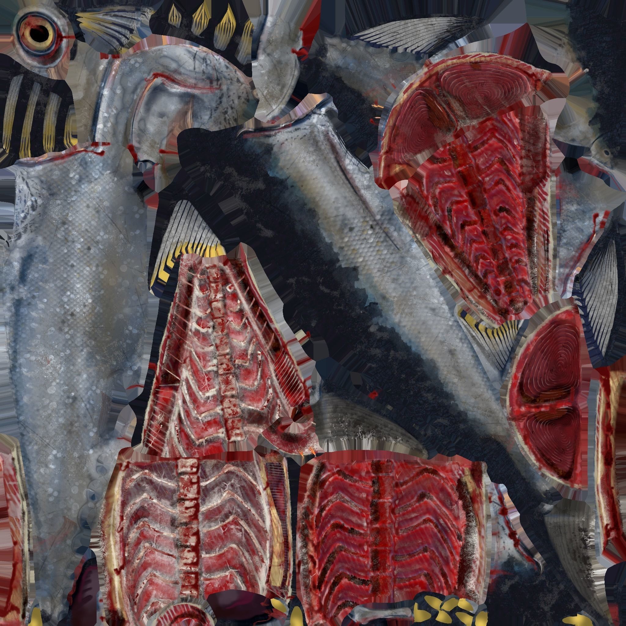 Butchered Fish Megaset - Low-Poly Game-Ready 3D Model - View 9