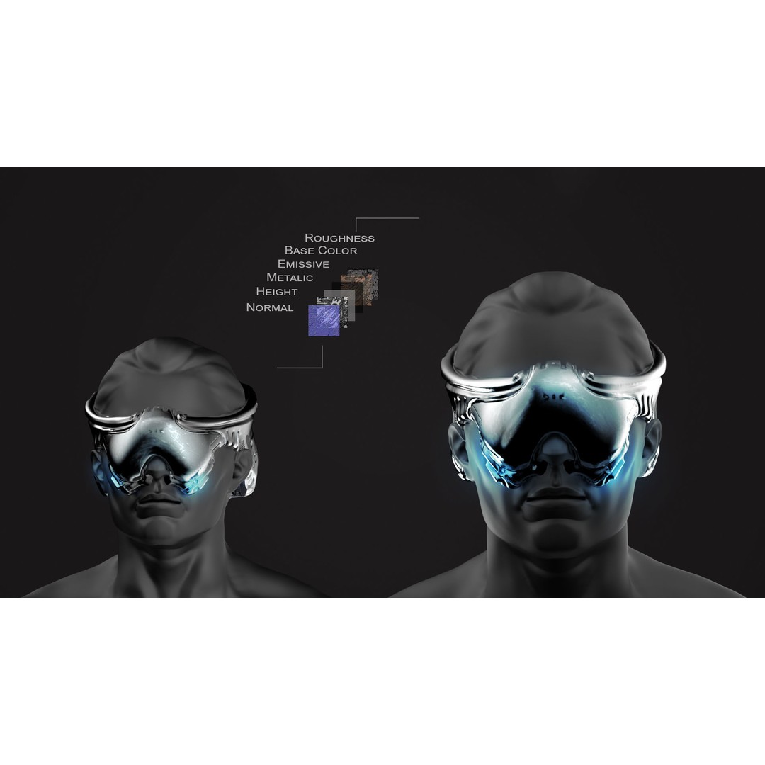20 Sci-Fi Helmets 3D Model – Low-Poly Game-Ready Asset, FBX/OBJ - View 10