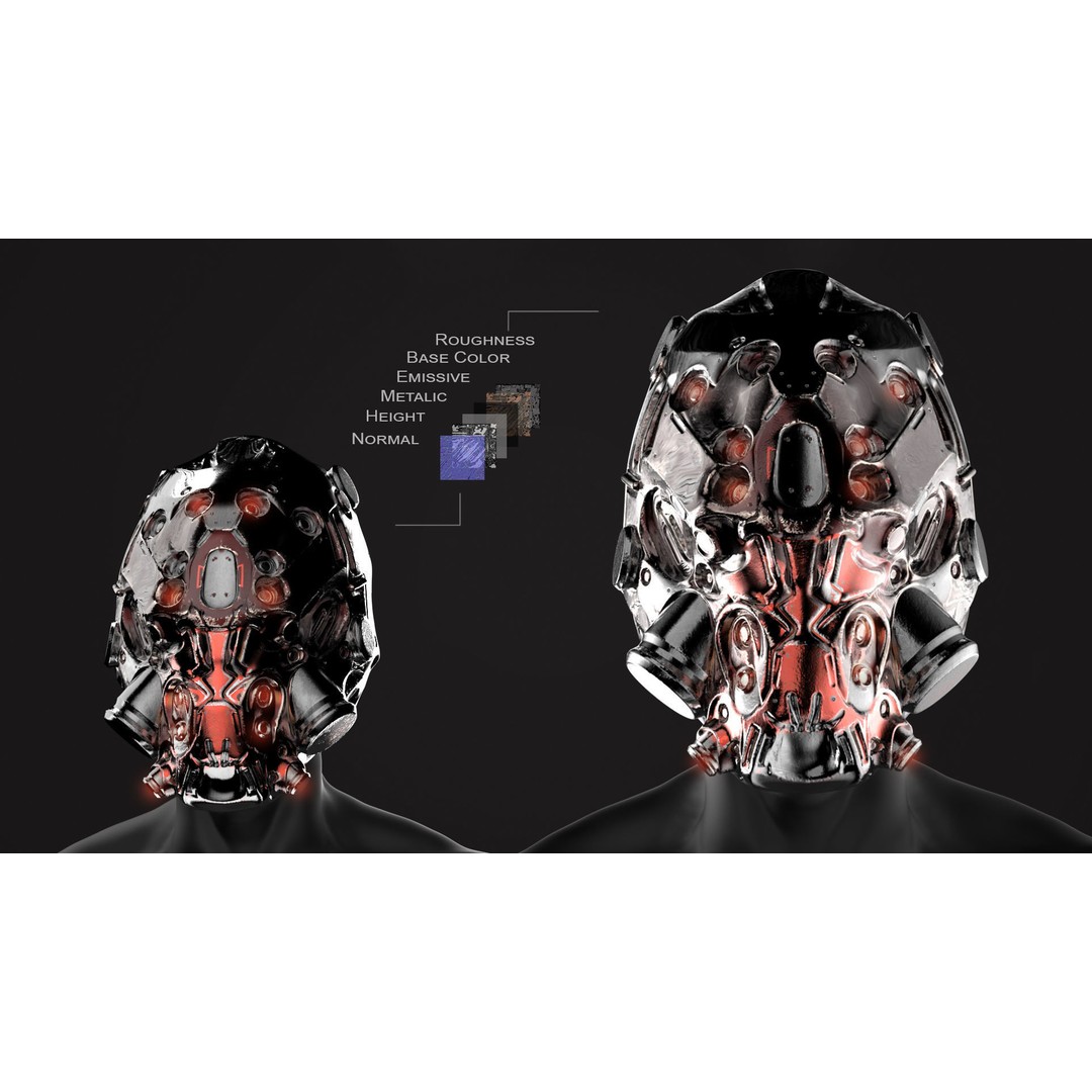 20 Sci-Fi Helmets 3D Model – Low-Poly Game-Ready Asset, FBX/OBJ - View 14