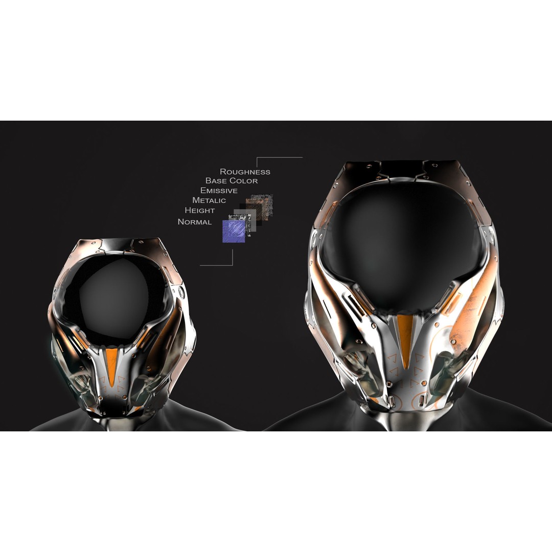 20 Sci-Fi Helmets 3D Model – Low-Poly Game-Ready Asset, FBX/OBJ - View 15