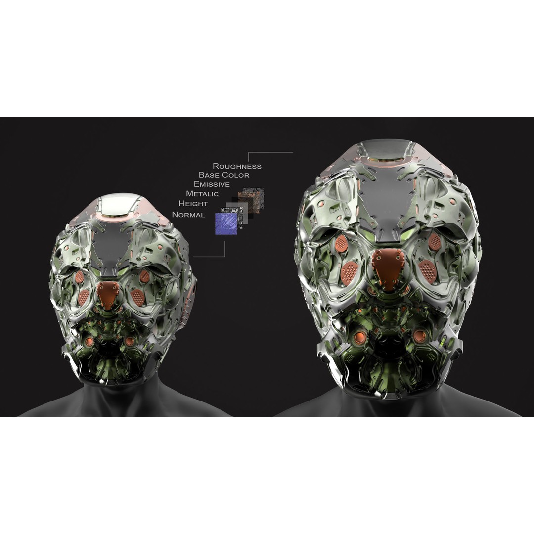 20 Sci-Fi Helmets 3D Model – Low-Poly Game-Ready Asset, FBX/OBJ - View 3