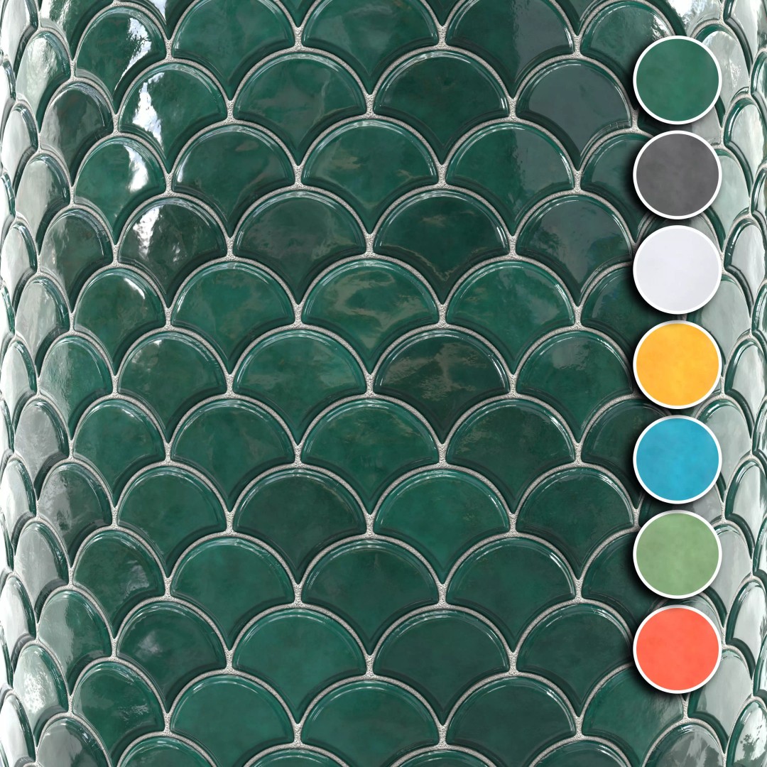 Kitchen Glaze Tile PBR Texture 3D Model – 7 Colors, OBJ & Max - View 2