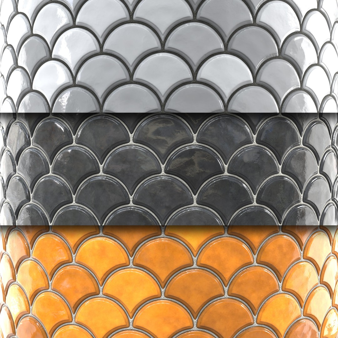Kitchen Glaze Tile PBR Texture 3D Model – 7 Colors, OBJ & Max - View 4