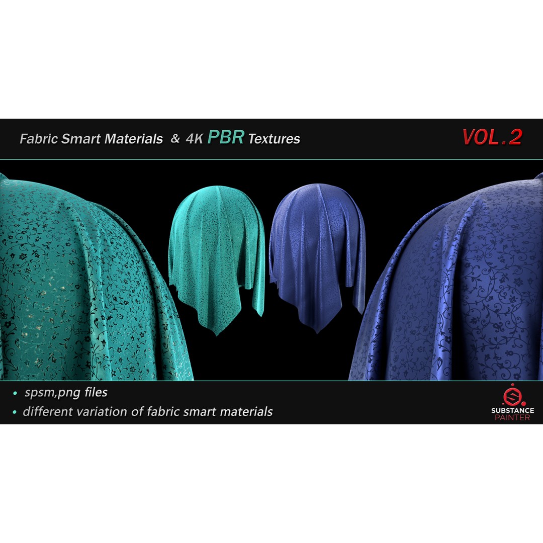 Fabric Smart Material Bundle 3D Model – 50 High-Quality PBR Textures - View 11