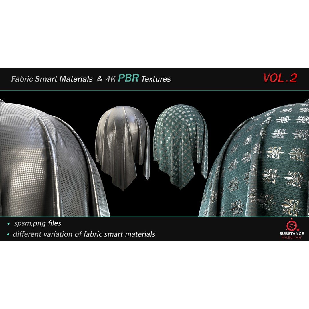 Fabric Smart Material Bundle 3D Model – 50 High-Quality PBR Textures - View 12