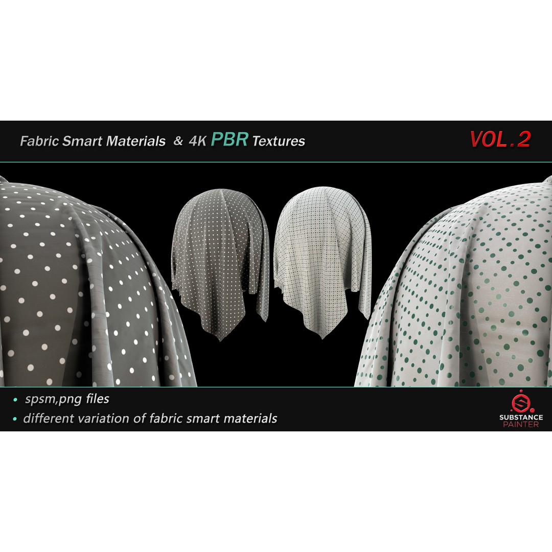 Fabric Smart Material Bundle 3D Model – 50 High-Quality PBR Textures - View 13