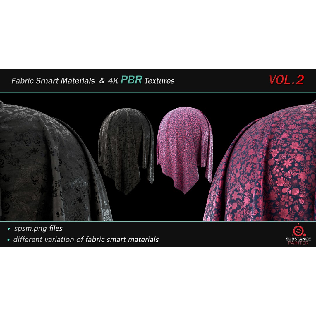 Fabric Smart Material Bundle 3D Model – 50 High-Quality PBR Textures - View 14