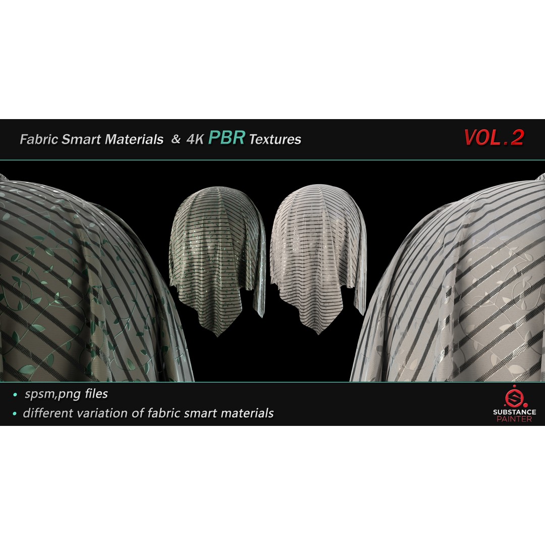 Fabric Smart Material Bundle 3D Model – 50 High-Quality PBR Textures - View 15