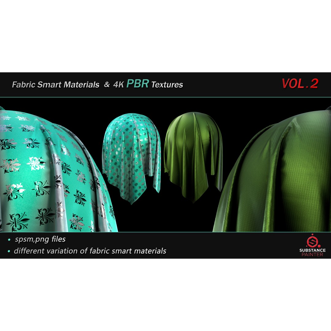 Fabric Smart Material Bundle 3D Model – 50 High-Quality PBR Textures - View 16