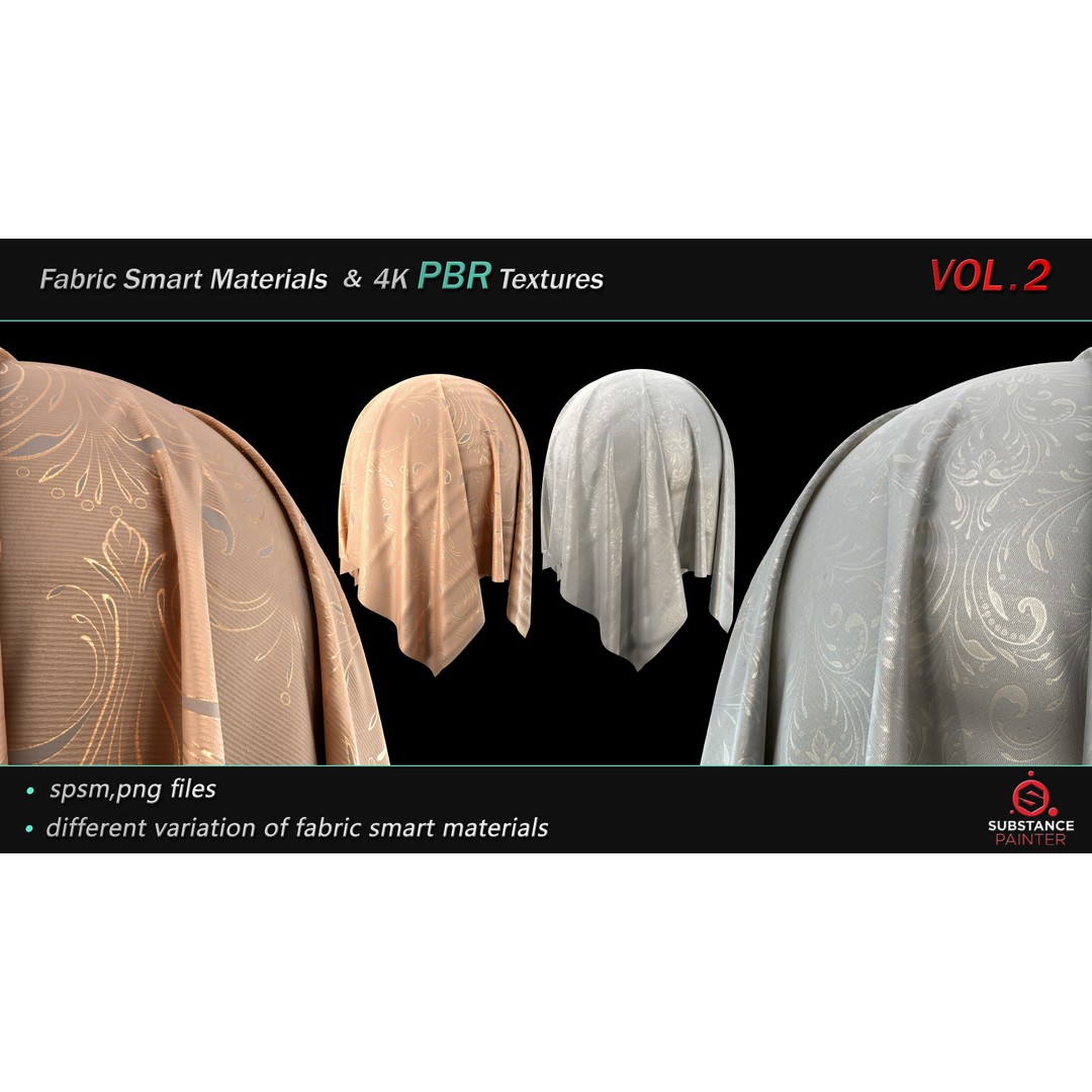 Fabric Smart Material Bundle 3D Model – 50 High-Quality PBR Textures - View 17