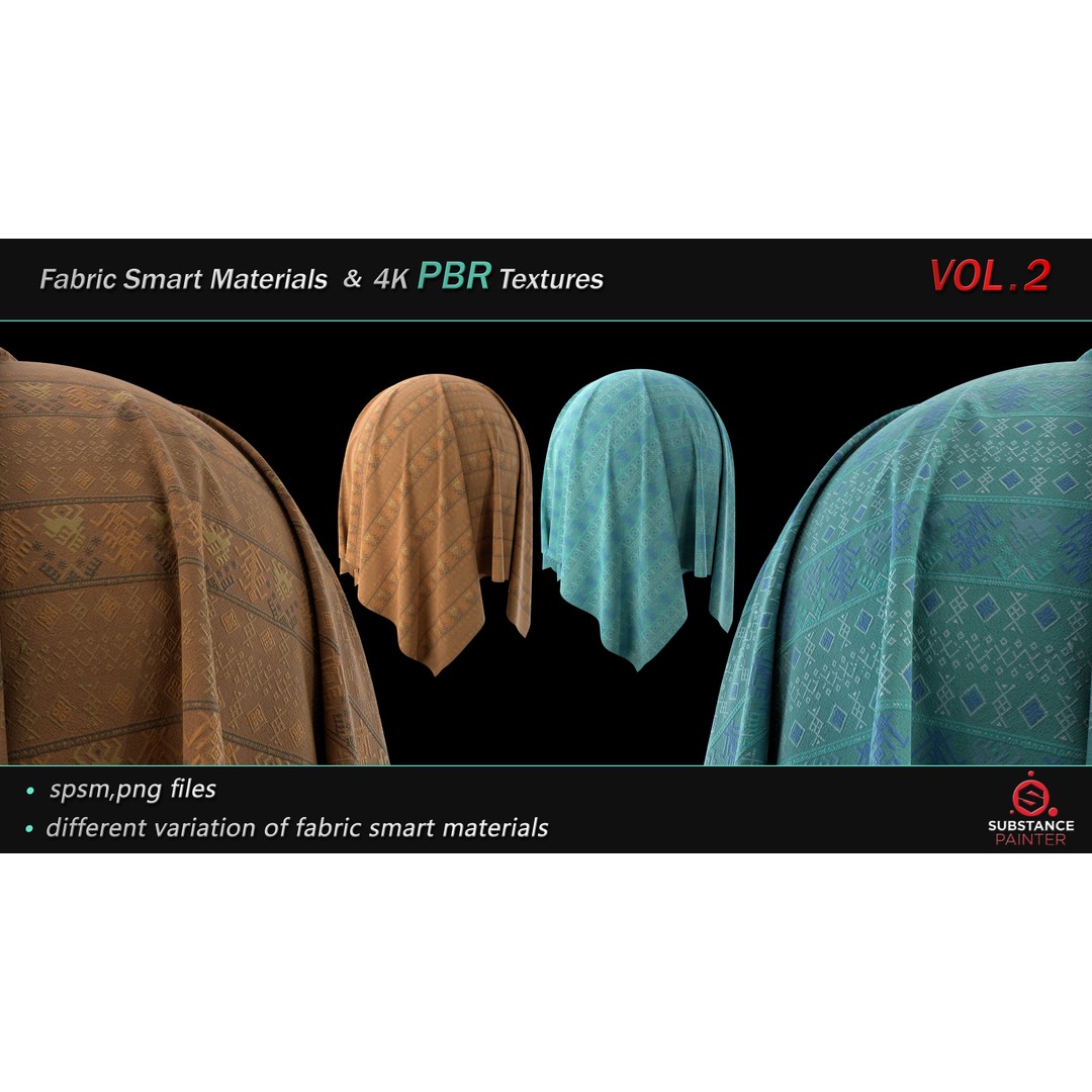 Fabric Smart Material Bundle 3D Model – 50 High-Quality PBR Textures - View 18