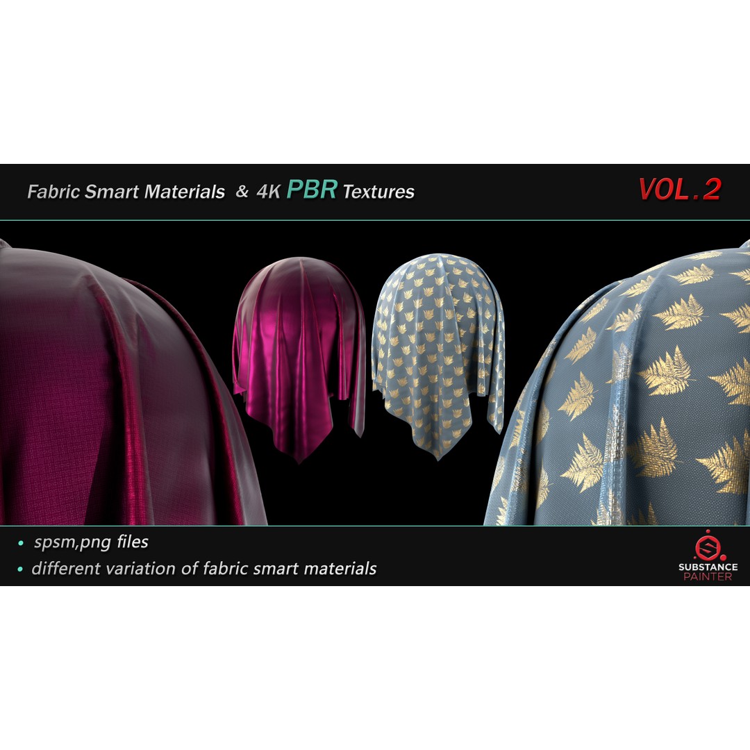 Fabric Smart Material Bundle 3D Model – 50 High-Quality PBR Textures - View 19