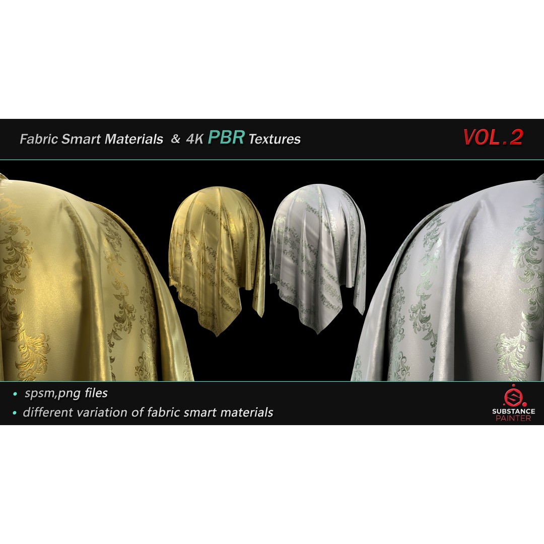 Fabric Smart Material Bundle 3D Model – 50 High-Quality PBR Textures - View 20