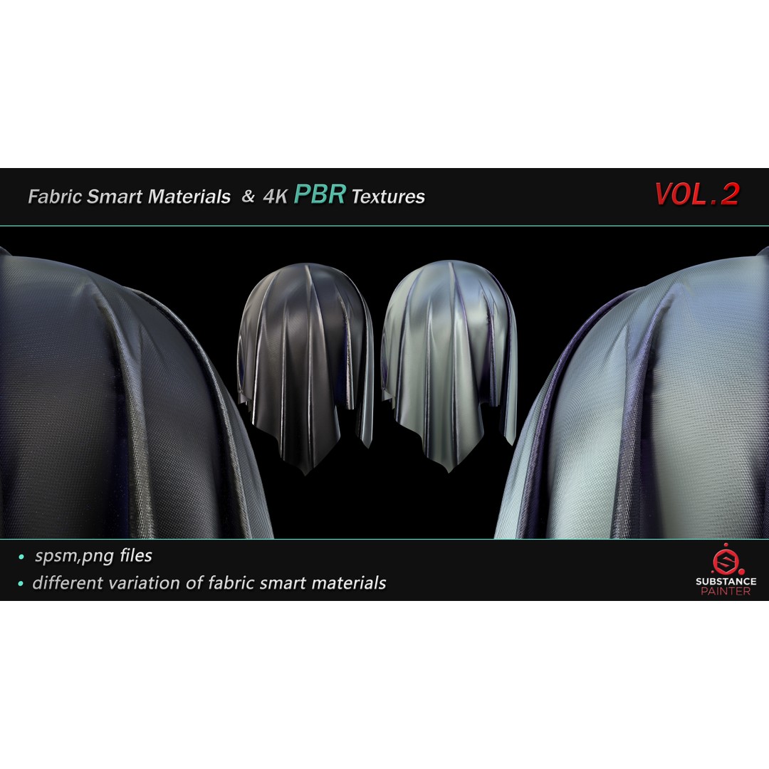 Fabric Smart Material Bundle 3D Model – 50 High-Quality PBR Textures - View 22
