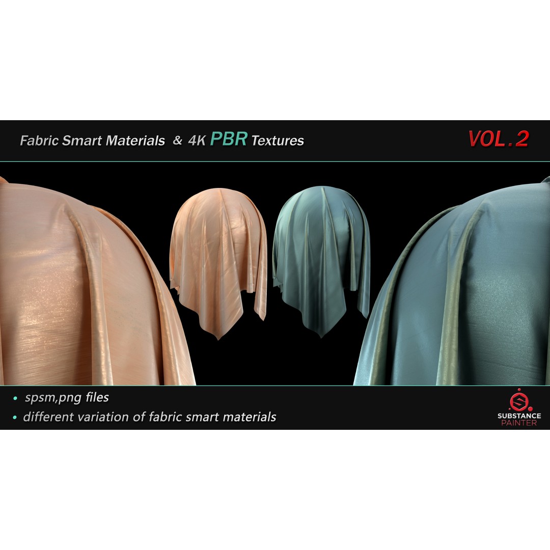 Fabric Smart Material Bundle 3D Model – 50 High-Quality PBR Textures - View 24