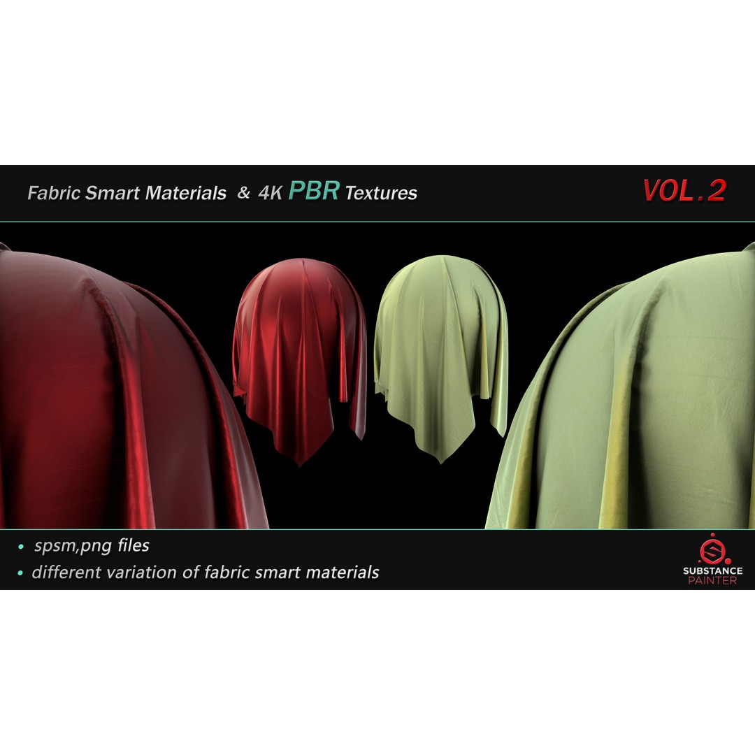 Fabric Smart Material Bundle 3D Model – 50 High-Quality PBR Textures - View 25