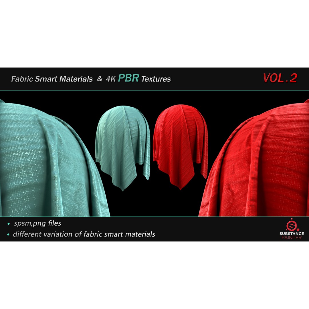 Fabric Smart Material Bundle 3D Model – 50 High-Quality PBR Textures - View 4