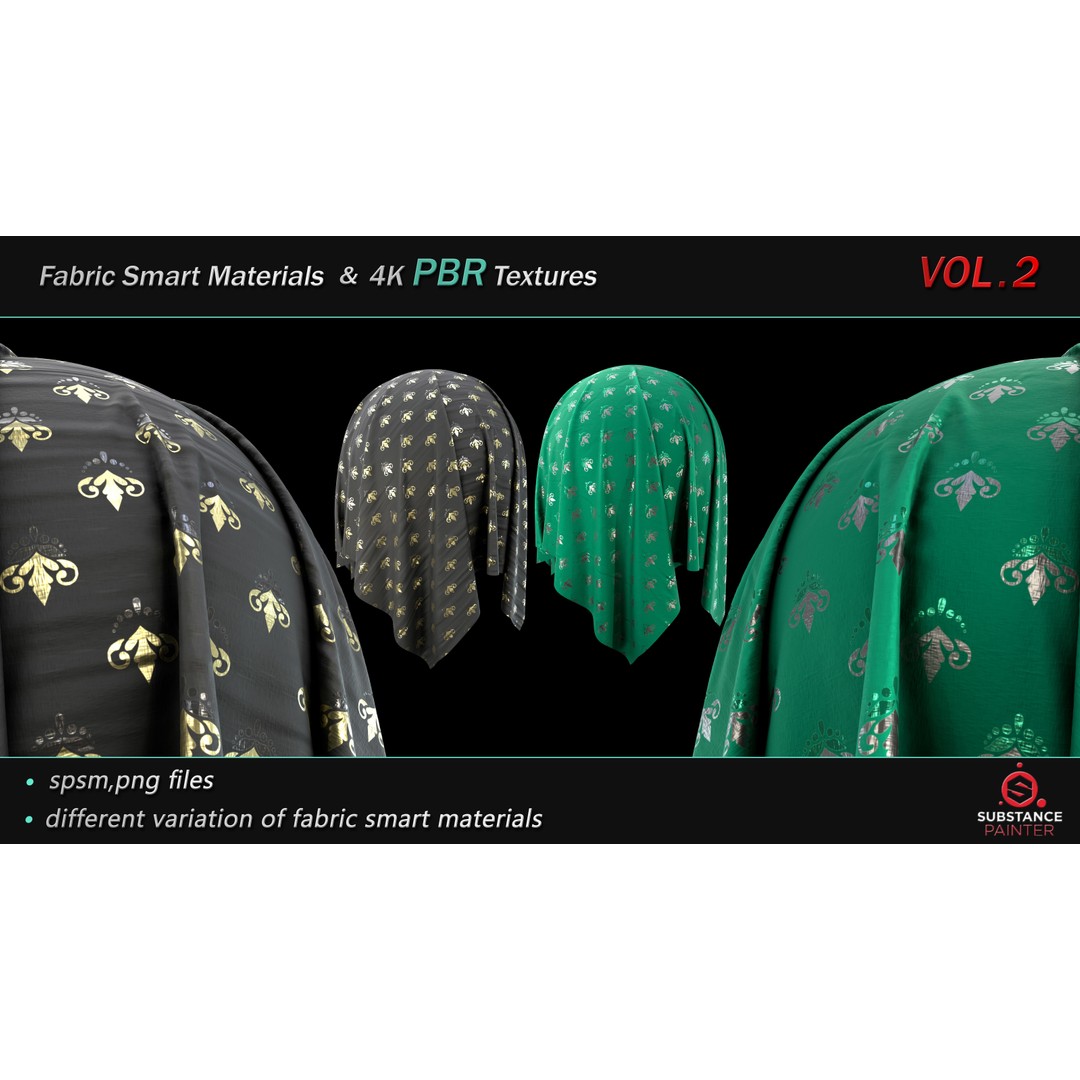 Fabric Smart Material Bundle 3D Model – 50 High-Quality PBR Textures - View 5
