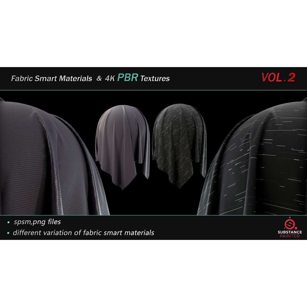 Fabric Smart Material Bundle 3D Model – 50 High-Quality PBR Textures - View 6