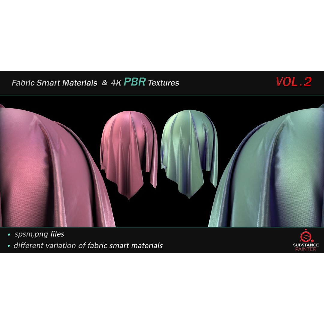 Fabric Smart Material Bundle 3D Model – 50 High-Quality PBR Textures - View 7