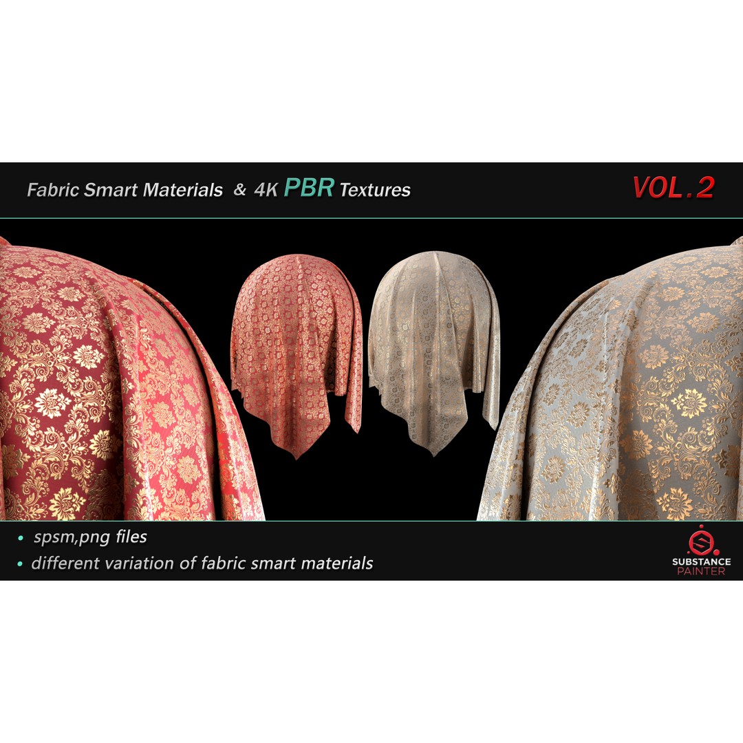 Fabric Smart Material Bundle 3D Model – 50 High-Quality PBR Textures - View 9