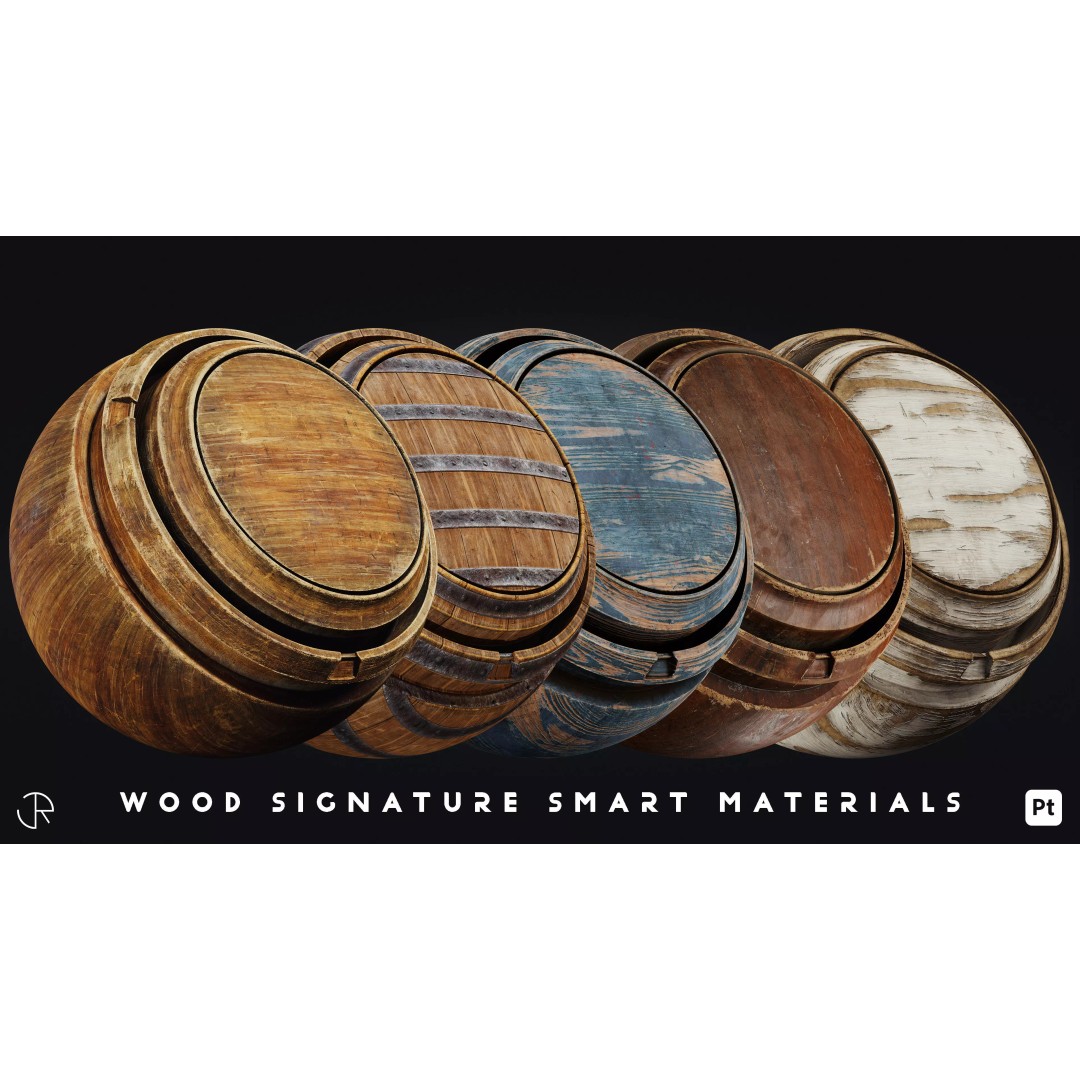 Wood Smart Materials 3D Model – High-Detail PBR Textures for Substance Painter - View 2