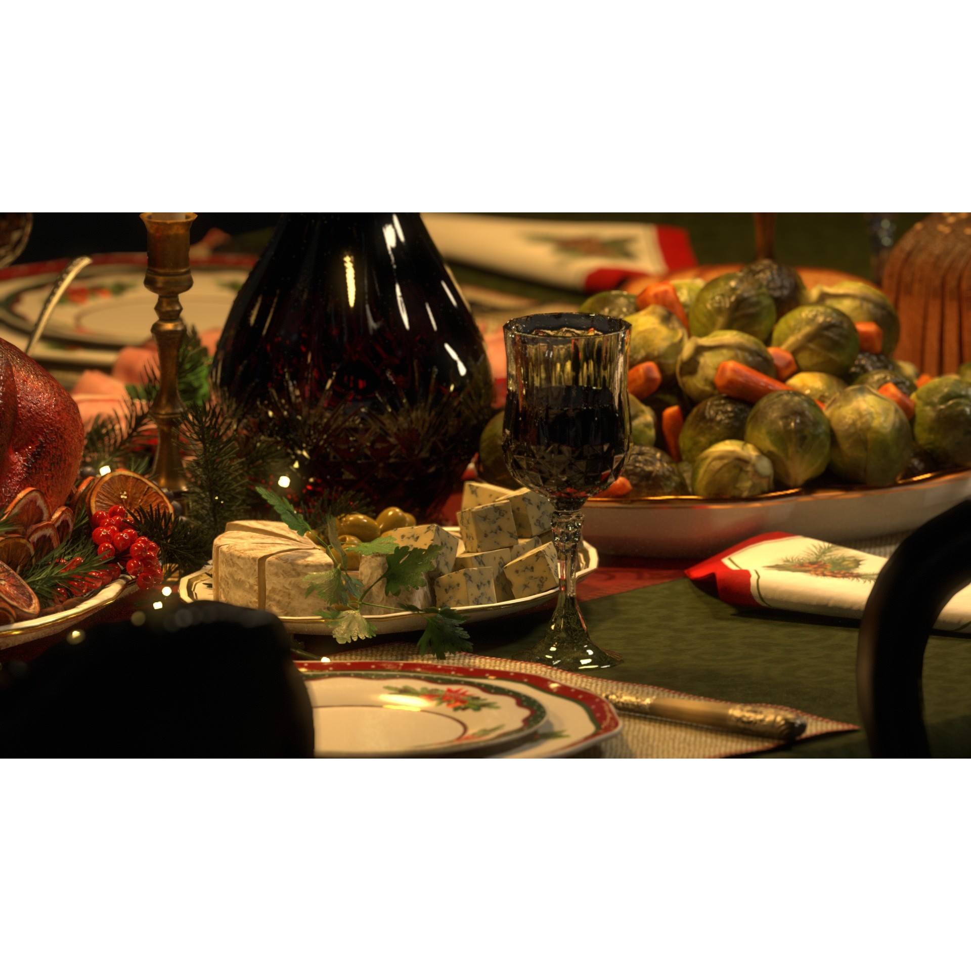 Christmas Dinner - Low-Poly Game-Ready 3D Model - View 17