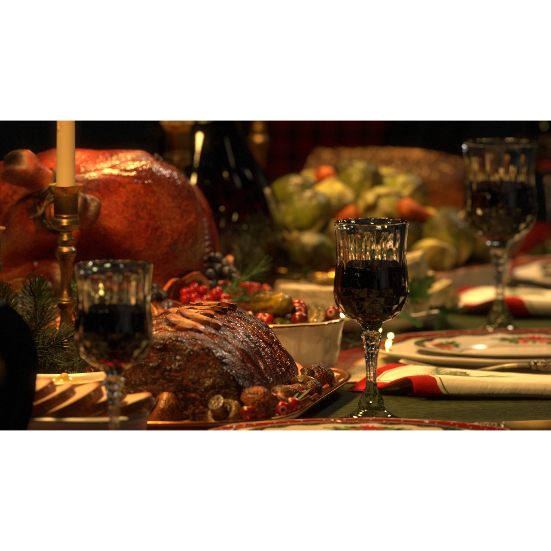 Christmas Dinner - Low-Poly Game-Ready 3D Model - View 18