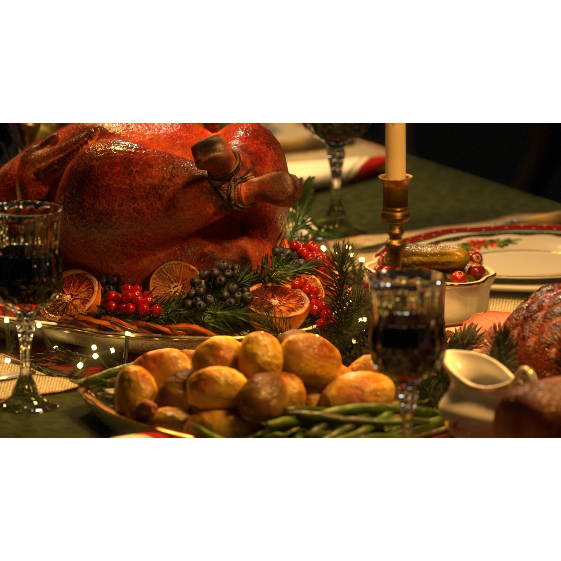 Christmas Dinner - Low-Poly Game-Ready 3D Model - View 19