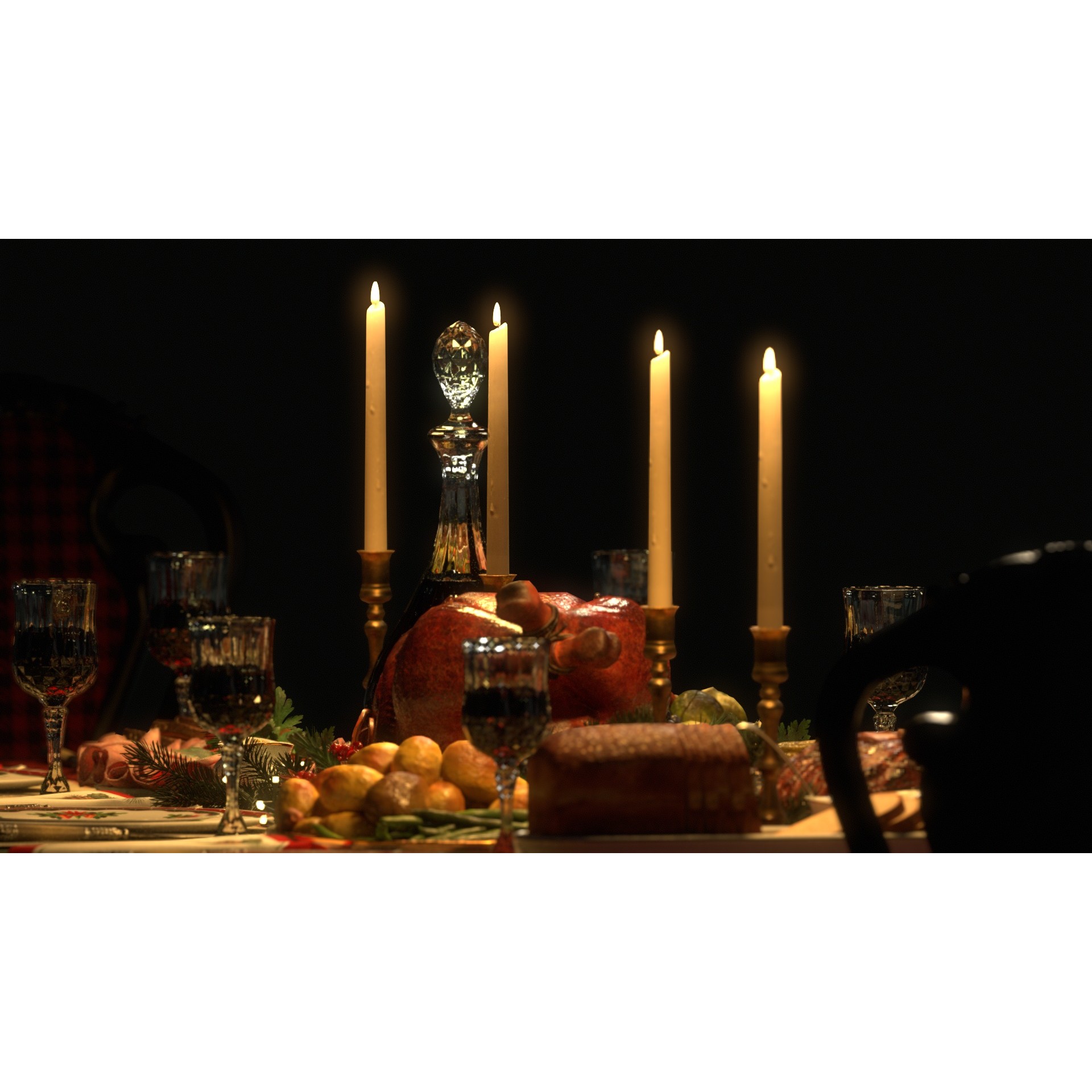 Christmas Dinner - Low-Poly Game-Ready 3D Model - View 23