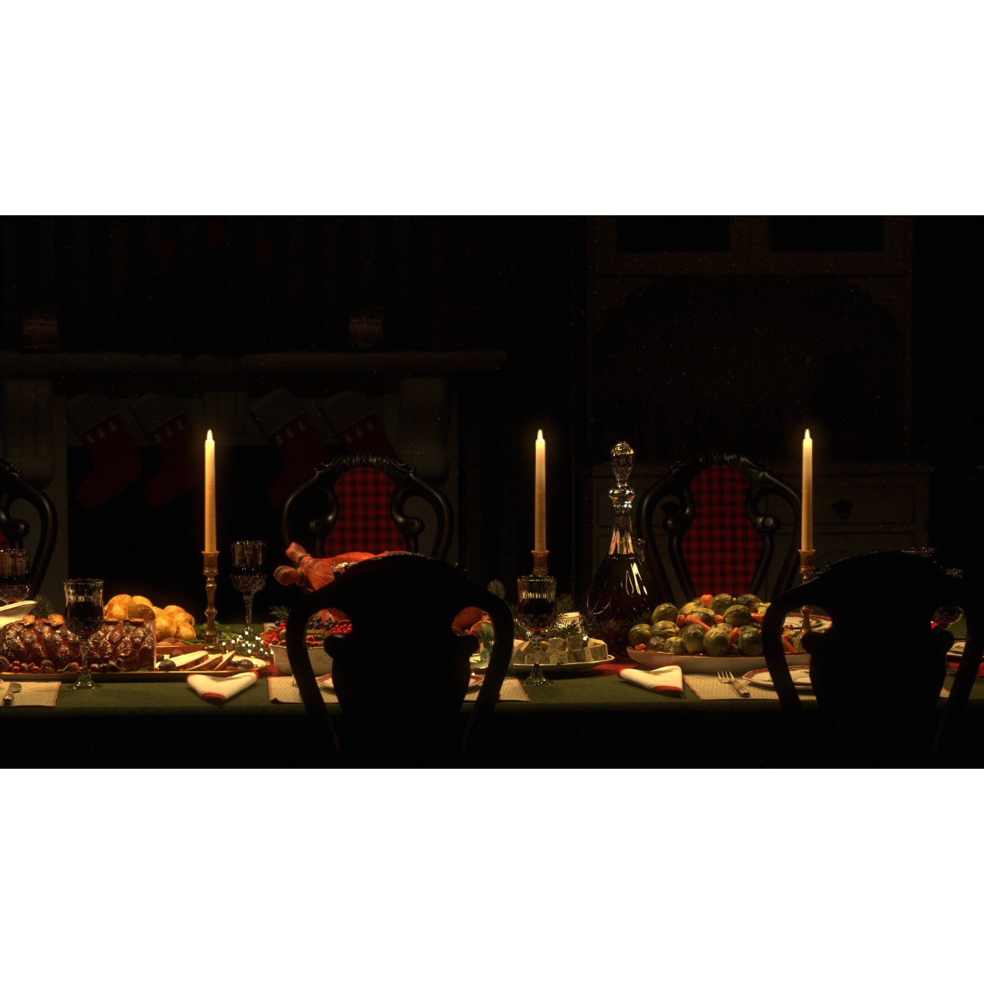 Christmas Dinner - Low-Poly Game-Ready 3D Model - View 26