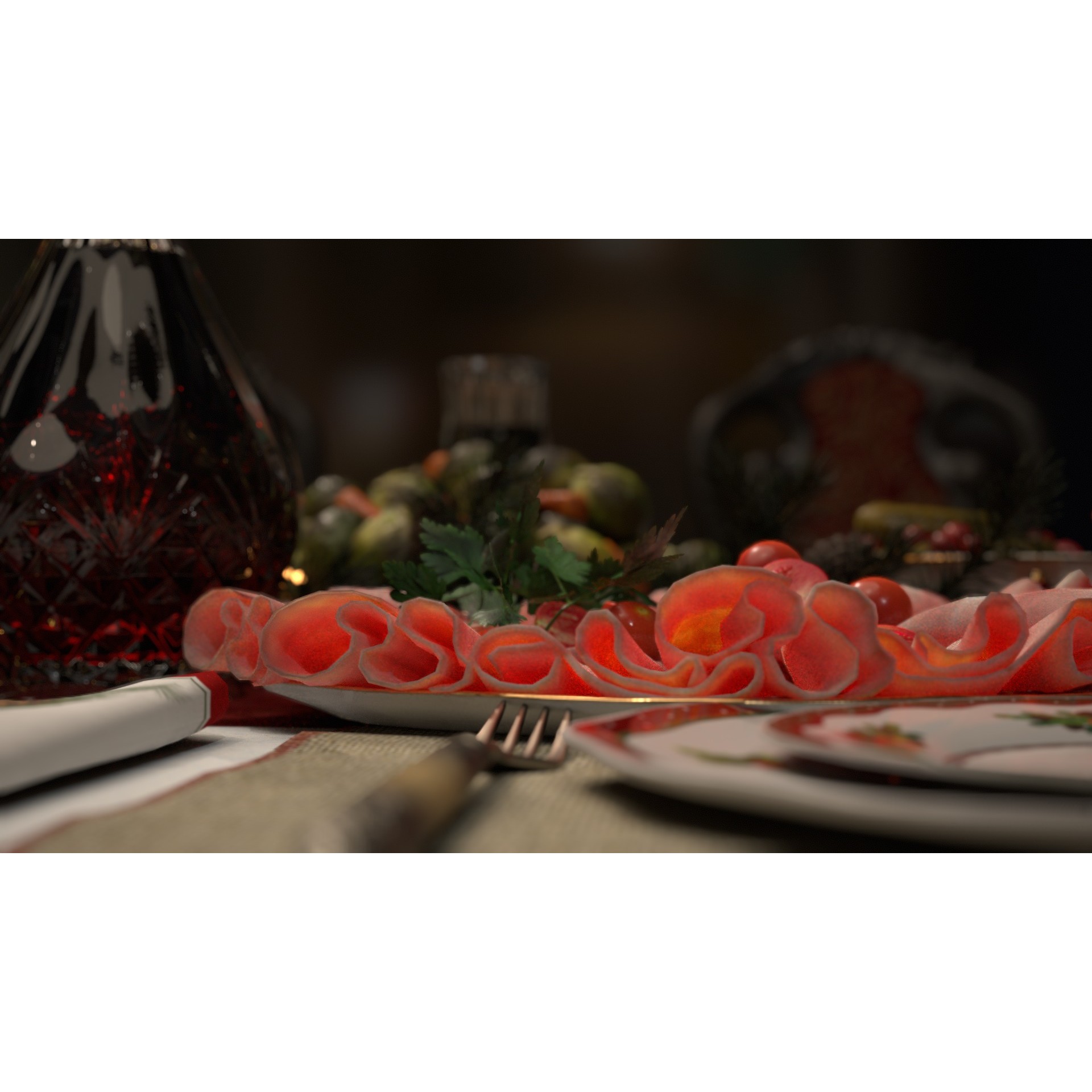 Christmas Dinner - Low-Poly Game-Ready 3D Model - View 37